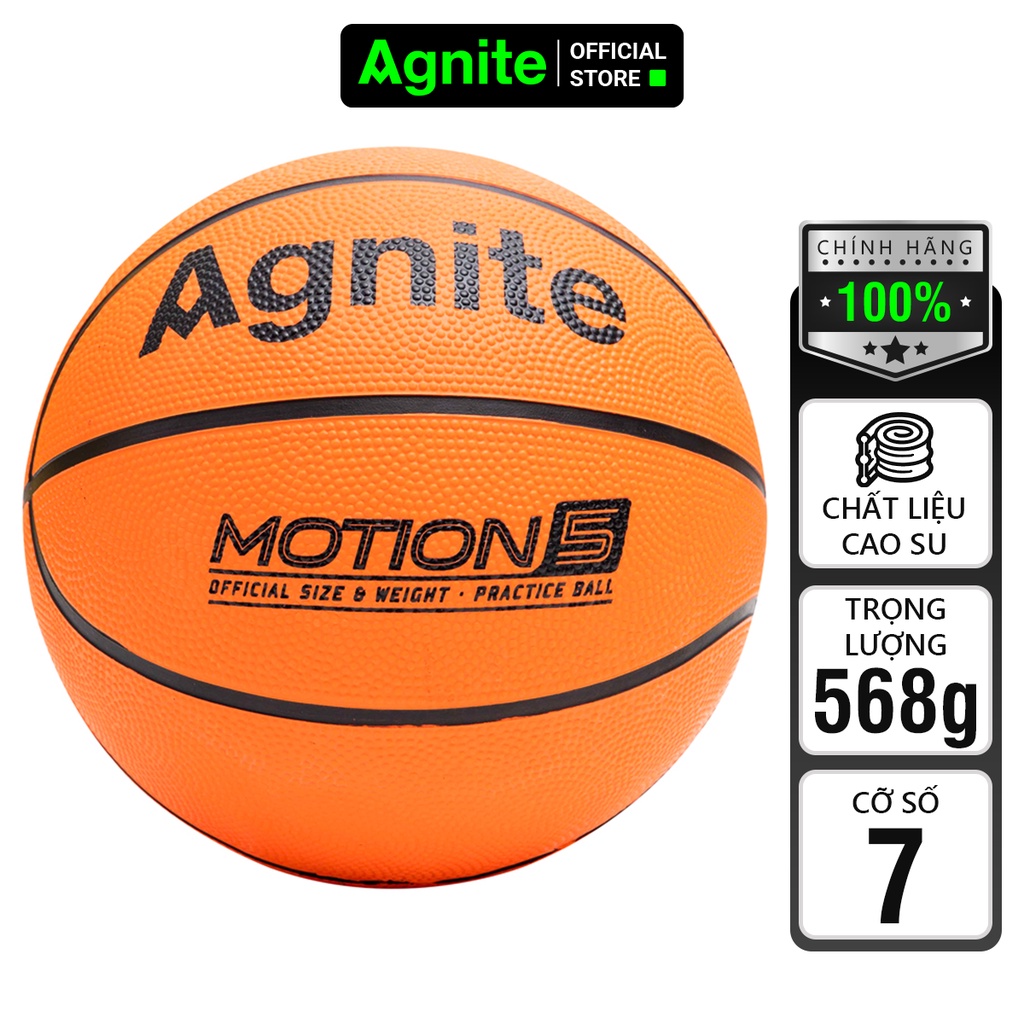 Quả bóng rổ Agnite số 5 đạt tiêu chuẩn - cao su chống bẩn, không mòn, bền, cho người chơi thể thao chuyên nghiệp - F1103