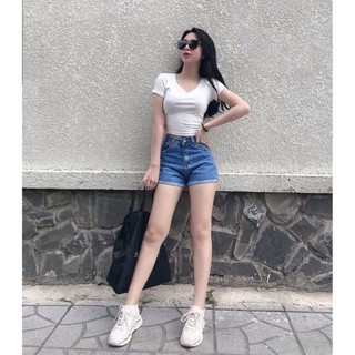 THF ÁO CROPTOP CỔ TIM THUN GÂN