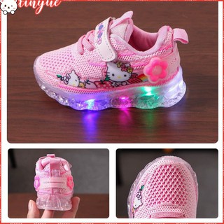 Giày Thể Thao Hello Kitty Có Đèn Led Cho Bé Size 21-30
