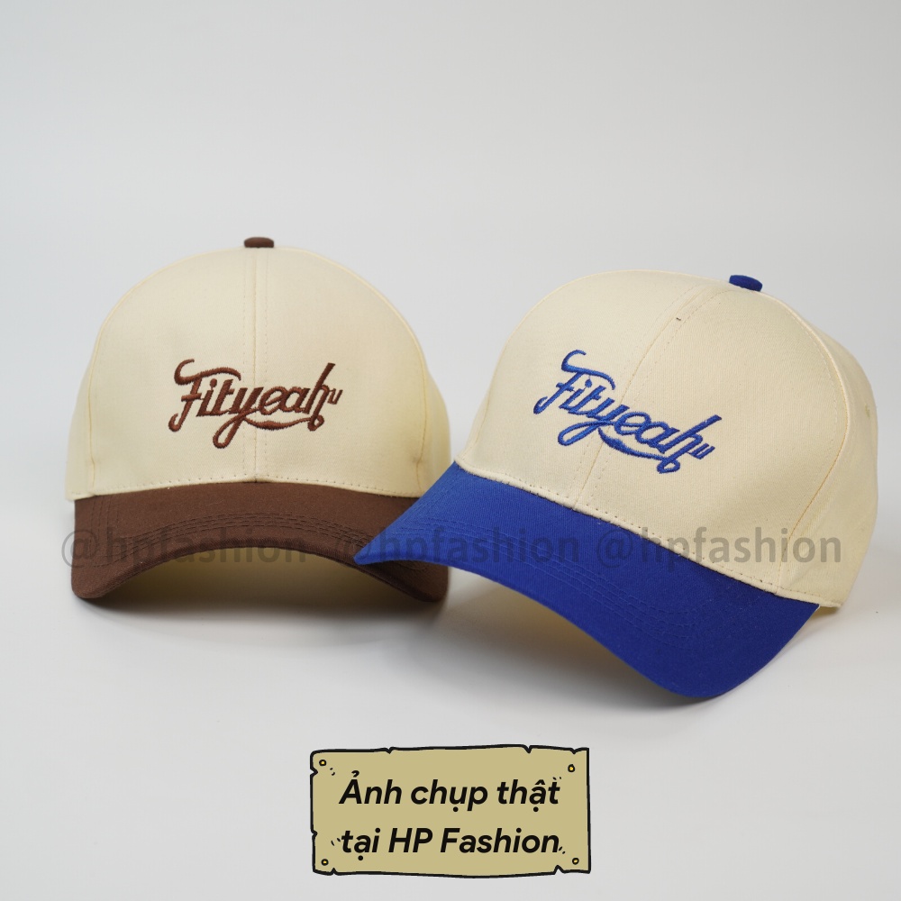 Mũ lưỡi trai ❤️ Nón kết phối màu thêu chữ Fityeah chất kaki cao cấp form unisex nam nữ N90 - Happy Style