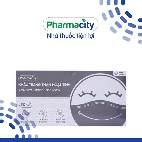 Khẩu trang y tế than hoạt tính 4 lớp Pharmacity