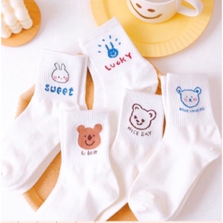 Tất vớ trắng cổ cao Hàn quốc