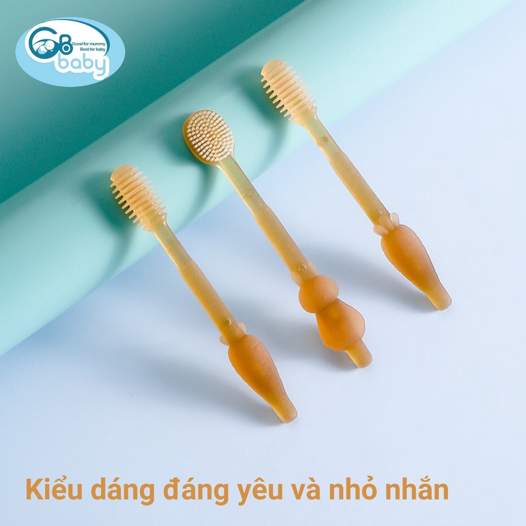 Gạc rơ lưỡi cho bé và bàn chải đánh răng silicon GB-Baby Chính Hãng