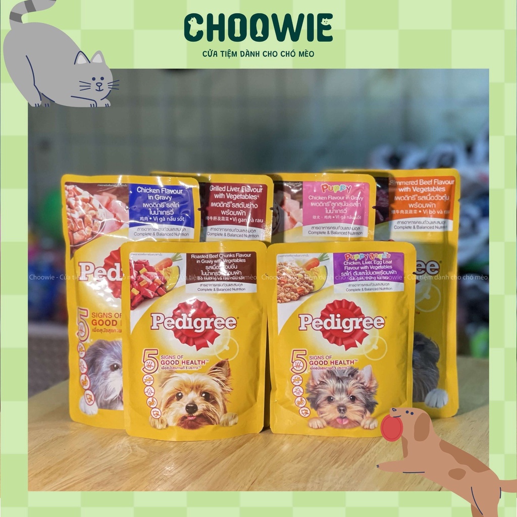 Pate cún Pedigree 130 gram - Dành cho chó lớn, chó con - Nhiều hương vị thơm ngon - Choowie Pet Shop