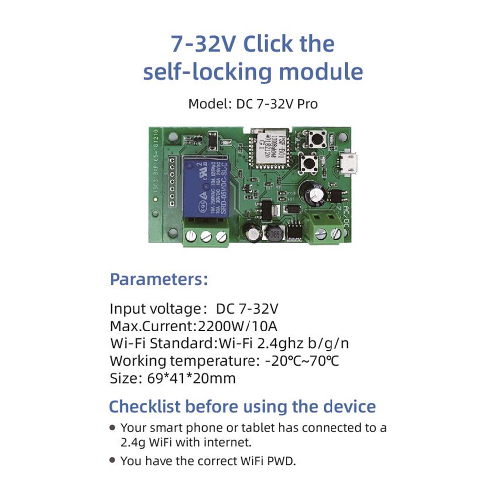 DIYMORE Mô Đun Rơ Le WiFi Thông Minh E-Welink DC 5V 12V 24V
