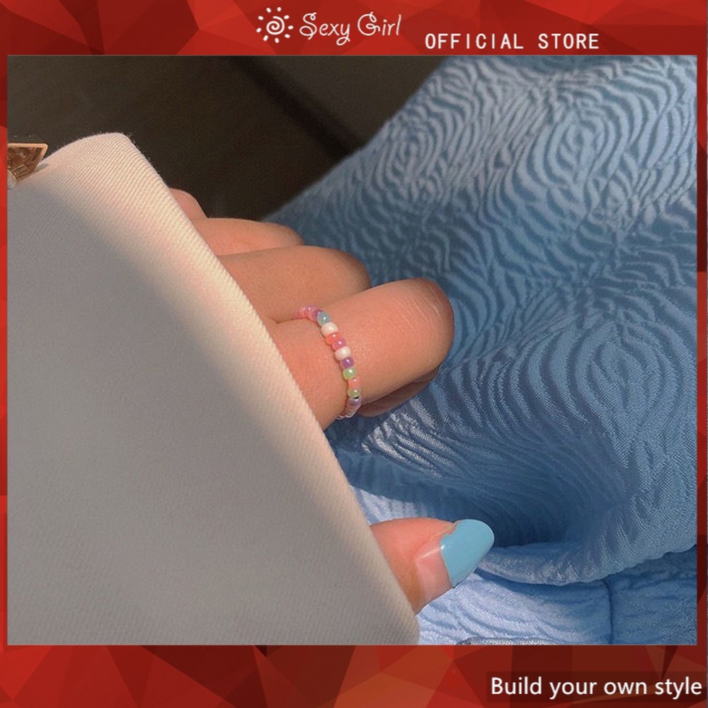 Nhẫn Co Giãn Nhiều Màu Sắc Cầu Vồng Thanh Lịch Quyến Rũ Dành Cho Nữ