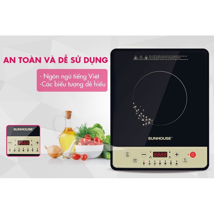 Bếp Điện Từ Cơ Sunhouse SHD6148 / SHD6160 - Tặng Kèm Nồi Lẩu