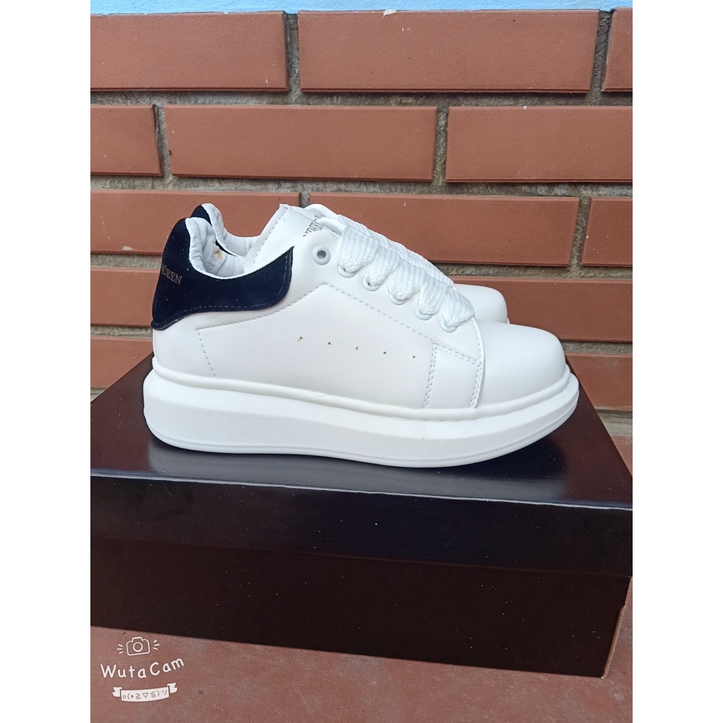 Giày Sneaker Mcq Trắng, Giày MC Queen trắng gót nhung nỉ chuẩn đẹp Tăng Chiều Cao 5cm Đủ Size Nam Nữ