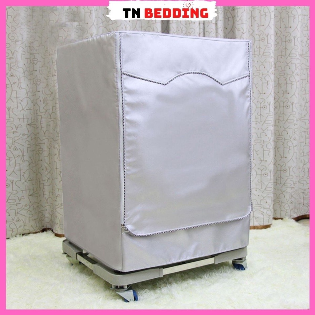 Áo trùm máy giặt cửa trước, Vỏ bọc máy giặt lồng ngang vải bạt chống thấm nước bền đẹp, size 6kg đến 12kg