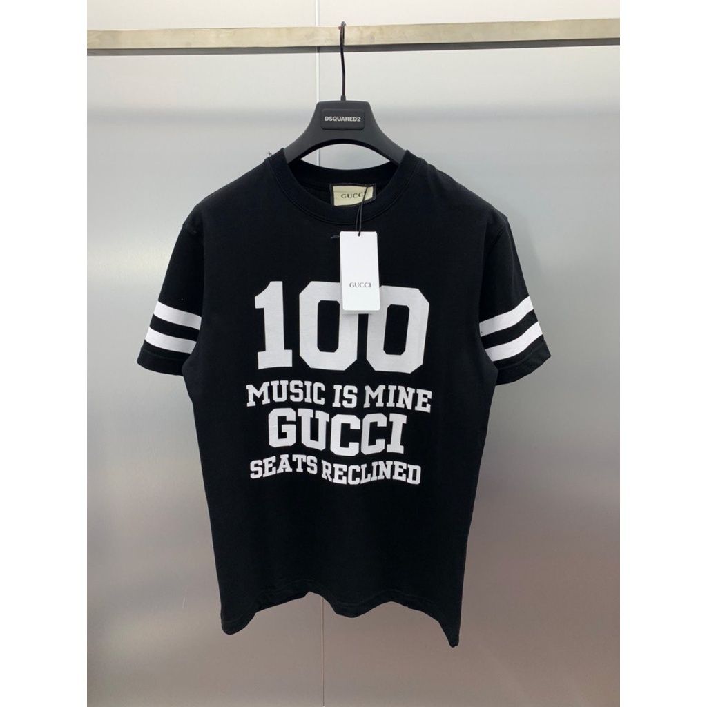 Áo Phông Nam Hè Phối Chữ Kết Hợp 2 Màu 100 GUCXI Siêu Hot Phong Cách Thoải Mái Hoạt Động Hè 2022