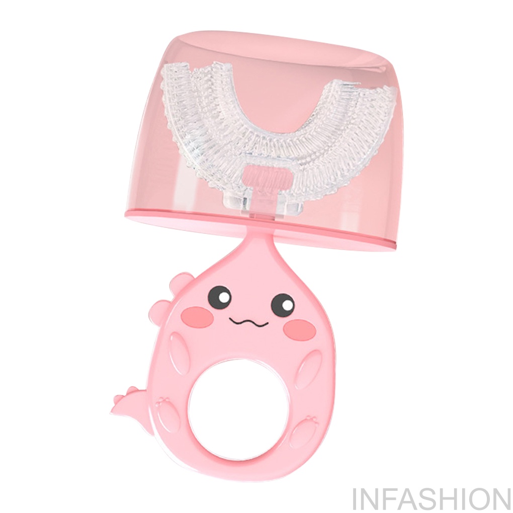 Bàn chải đánh răng hình chữ U làm sạch răng miệng 360° cho trẻ em 6-12 tuổi