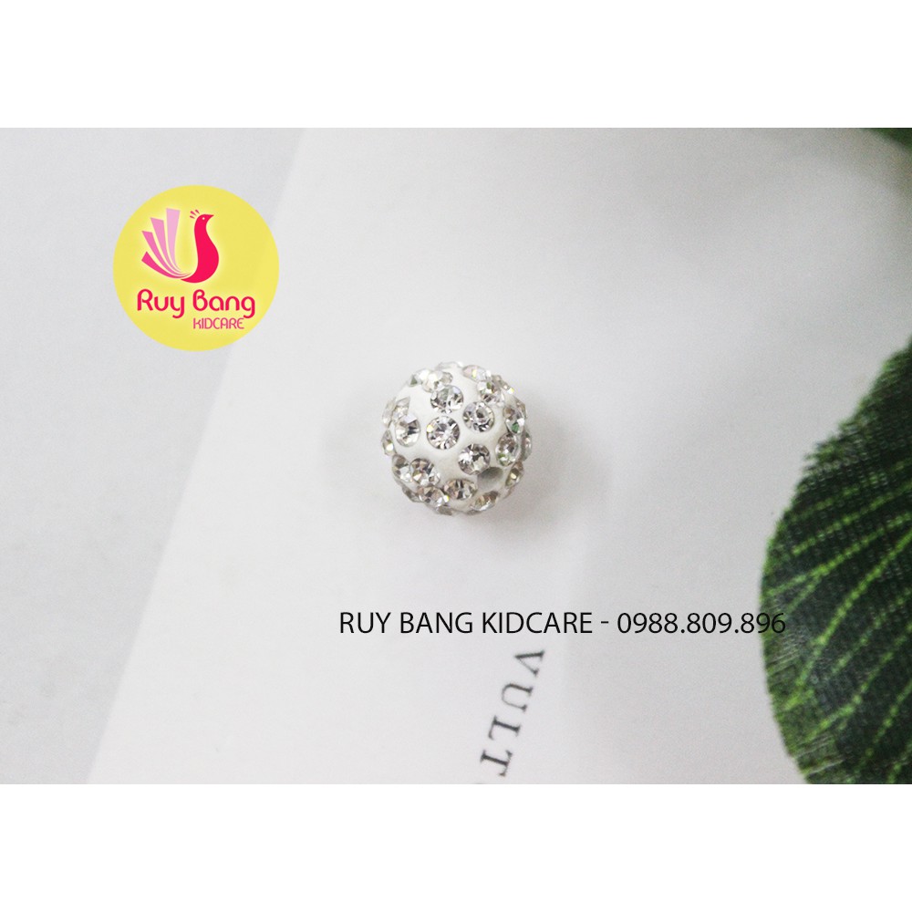 Cành lá kim loại, center đá đính hoa vải handmade