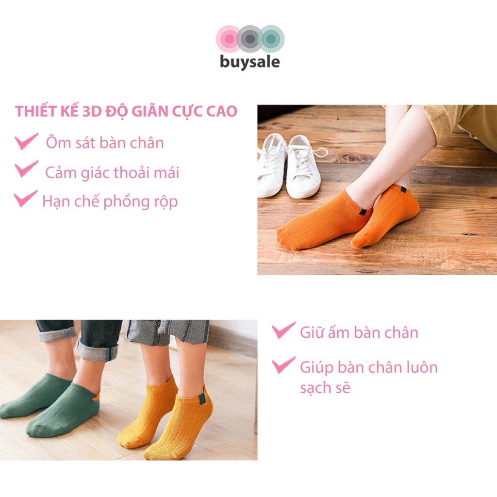 Vớ cổ ngắn unisex chất liệu thun cotton, thấm hút mồ hôi, mang phong cách năng động, dễ phối đồ - buysale - BSPK220