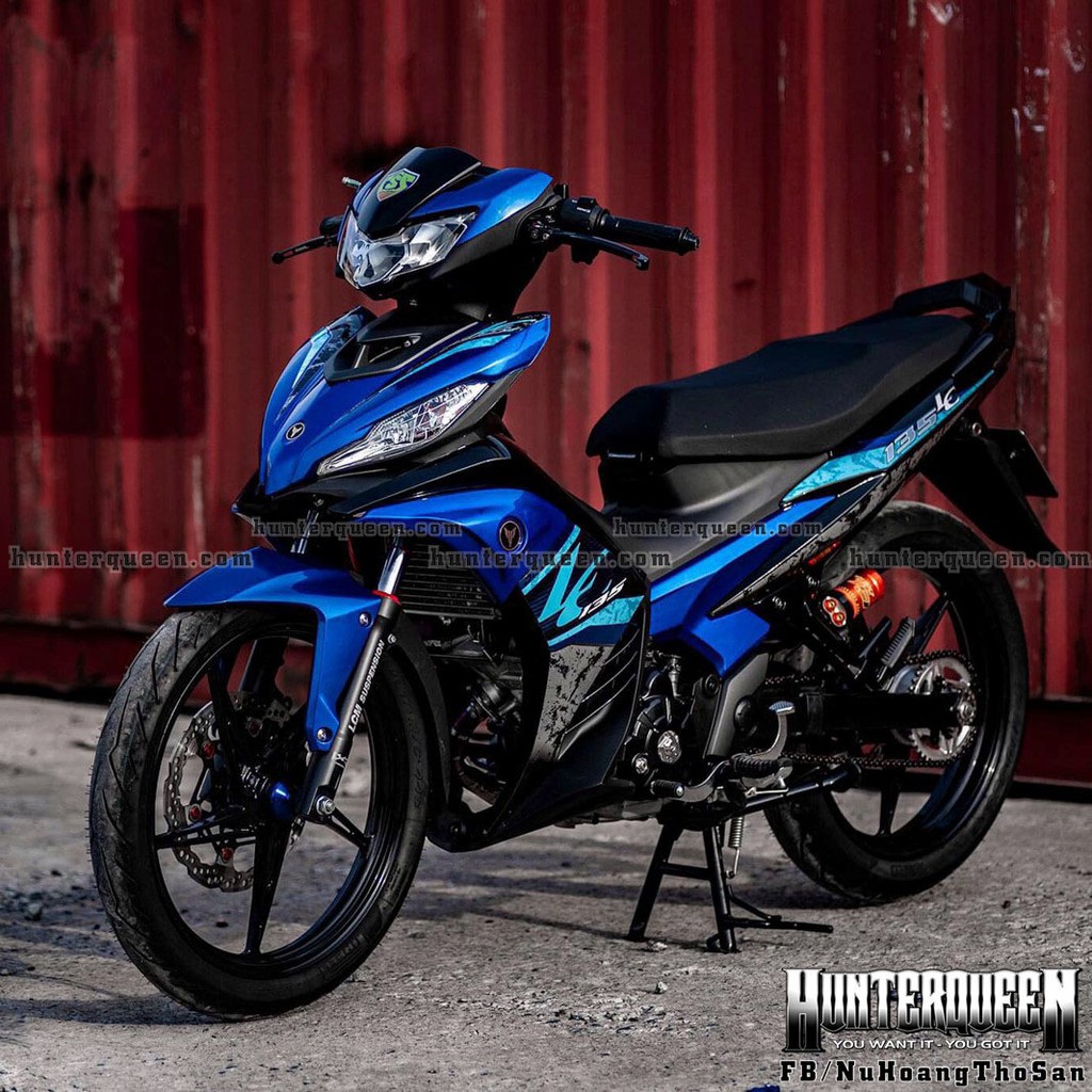 Tem LC135 đen đỏ, phối xanh nhạt dán Exciter 135 đời 2011-2014. Mẫu Decal 2019 Malaysia