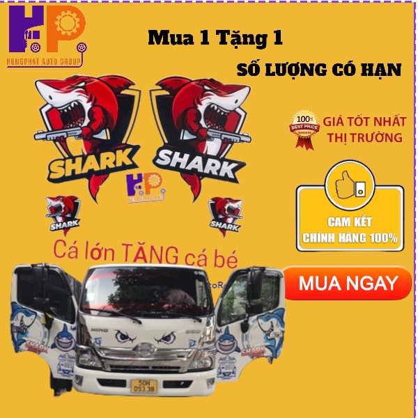 - Tem CÁ MẬP LỚN  Xe Tải XE Ô TÔ, XE HƠI   - Mua 1 Tặng 1