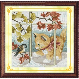 Tranh Thêu Chữ Thập Mèo Con RY3529 (KHÁCH TỰ THÊU) KT:42X42CM
