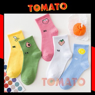 Vớ Tất Nữ Cổ Cao Hình Trái Cây Nhiều Màu - Vớ Nữ Cotton Mềm Mại , Thoáng Mát Khử Mùi , Nhiều Màu Lựa Chọn - 259