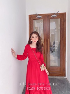 ĐẦM MAXI ĐUÔI CÁ CỔ VUÔNG