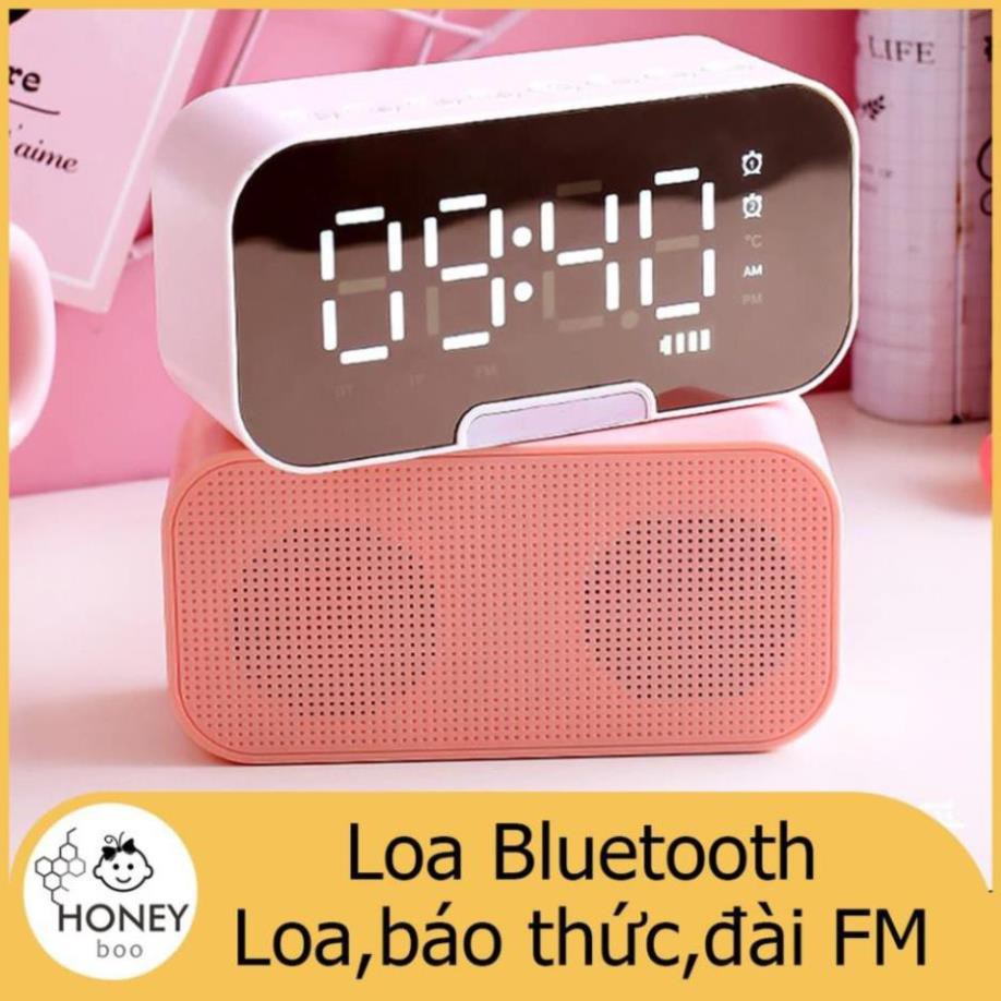 【SP-EARISE】 Loa bluetooth CARISE tích hợp đồng hồ báo thức, mặt kính tràn viền cao cấp