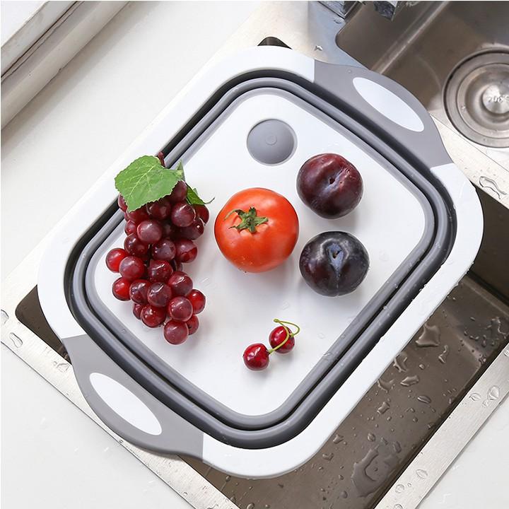 Thớt đa năng - Bộ chậu gấp gọn kèm thớt 2in1 thế hệ mới No.101227