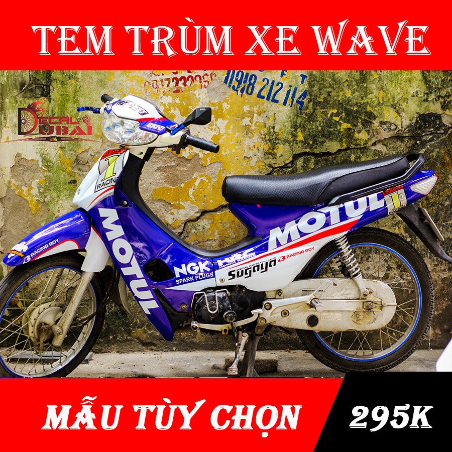 Tem Trùm Wave Nhỏ Xanh Trắng