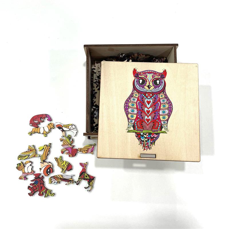 Bộ xếp hình gỗ đồ chơi Thegioipuzzle ghép hình puzzle con vật- Con Cú