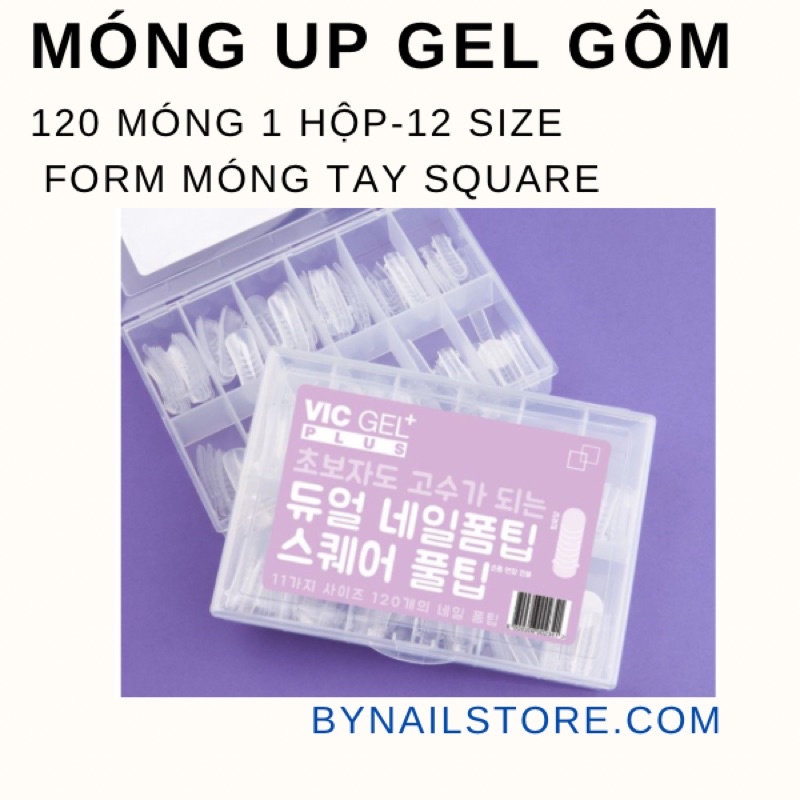 Móng giả up gel gôm định hình form móng cao cấp Hàn Quốc Vic gel plus (120 móng/ hộp)