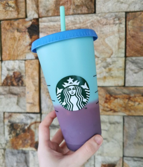 Cốc uống nước Starbucks đổi màu có thể tái sử dụng uống nước lạnh