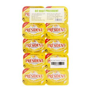 PRESIDENT BƠ LẠT/NHẠT MINICUP (VỈ NHỰA) 100G (10GX10 VIÊN)