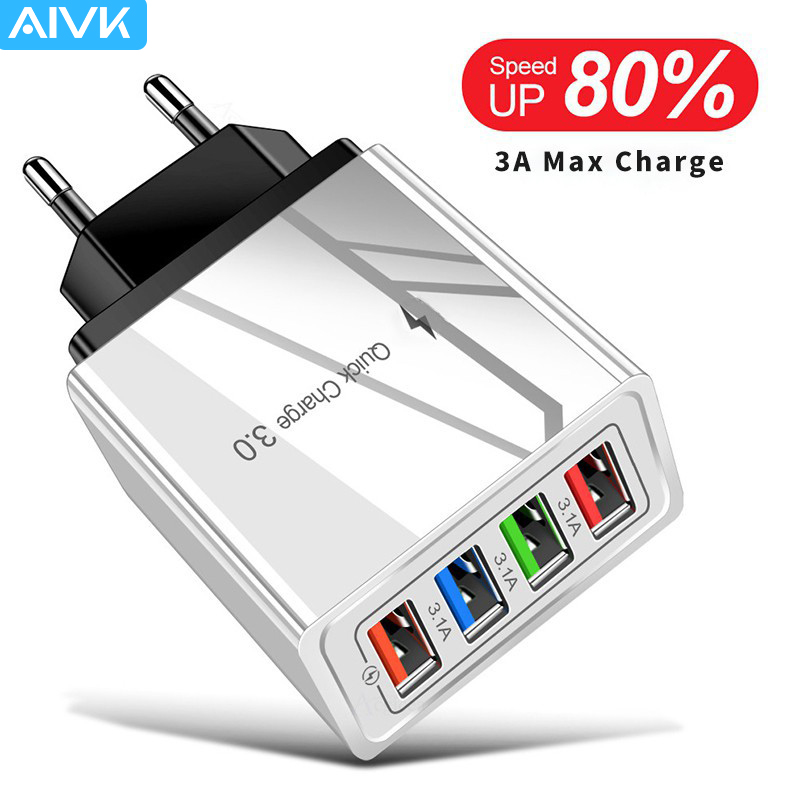 Củ Sạc 4 Cổng Cổng Usb Qc 3.0 33w Tối Đa