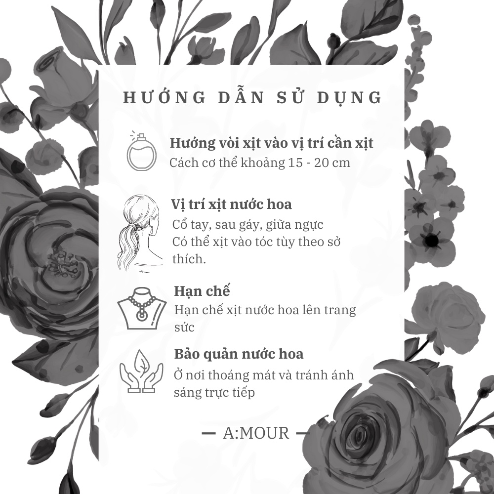 Nước Hoa Nữ Miss Amour Nguyên Liệu Nhập Pháp Hương Thơm Dịu Dàng Nữ Tính, Thanh lịch Quý Phái 30ml - Dạng Xịt