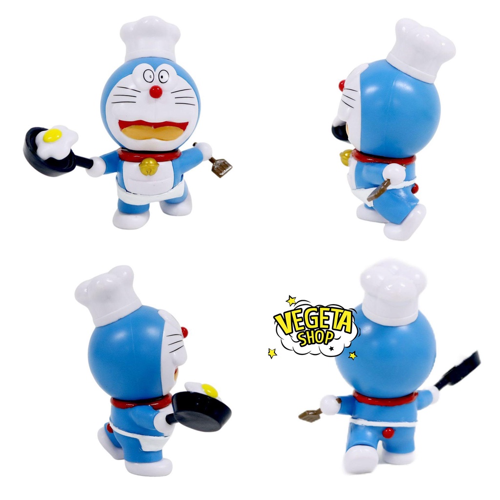 Mô hình Doraemon - 6 tư thế Doremon phù thủy cưỡi chổi đầu bếp nấu ăn pha chế tập tạ thể hình họa sĩ cứu hộ bãi biển
