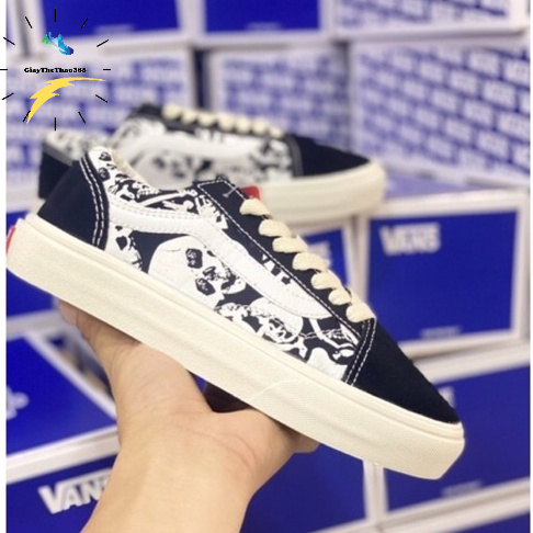 Vans đầu lâu,giày thể thao nam nữ vans old skool đầu nâu ful box
