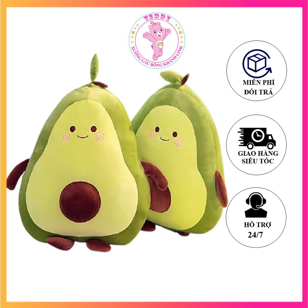 Gấu Bông Hình Trái Bơ Tròn Size 40Cm Chất Liệu Vải Bông Cao Cấp Xuất Siêu Thị Siêu Bền Đẹp