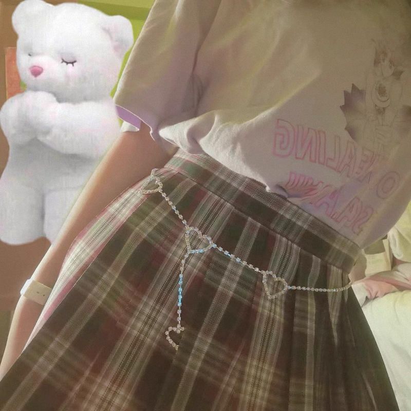 Thắt Lưng Liên Kết Tình Yêu 239207Thắt Lưng Dây Xích Kim Loại Mỏng Đính Kim Cương Nhân Tạo Cho Nữ