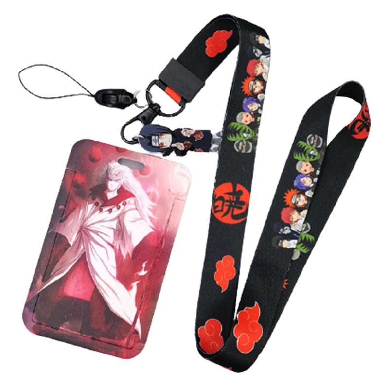 Bao Đựng Thẻ Nhân Viên / Sinh Viên Kèm Dây Đeo Cổ Họa Tiết Hoạt Hình Naruto Giá Đỡ