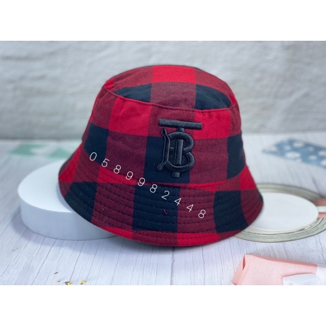 [Ảnh thật] MŨ BUCKET TAI BÈO SỌC CARO CHỮ B PHONG CÁCH HÀN QUỐC VÀNH SỤP (Siêu rẻ 1996)