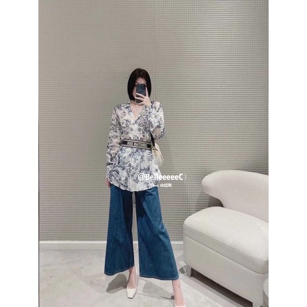 Áo sơ mi nữ dài tay form rộng cao cấp thương hiệu Dior CD mẫu mới cho mùa hè 2022