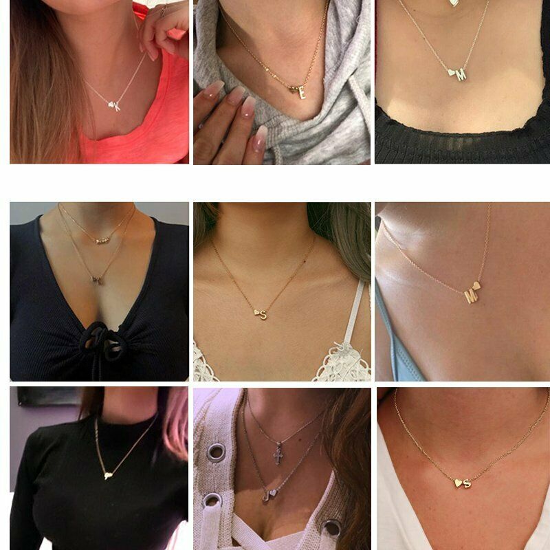 Vòng cổ Mặt Trái Tim Nhỏ Khắc Chữ Thời Trang Cho Nữ