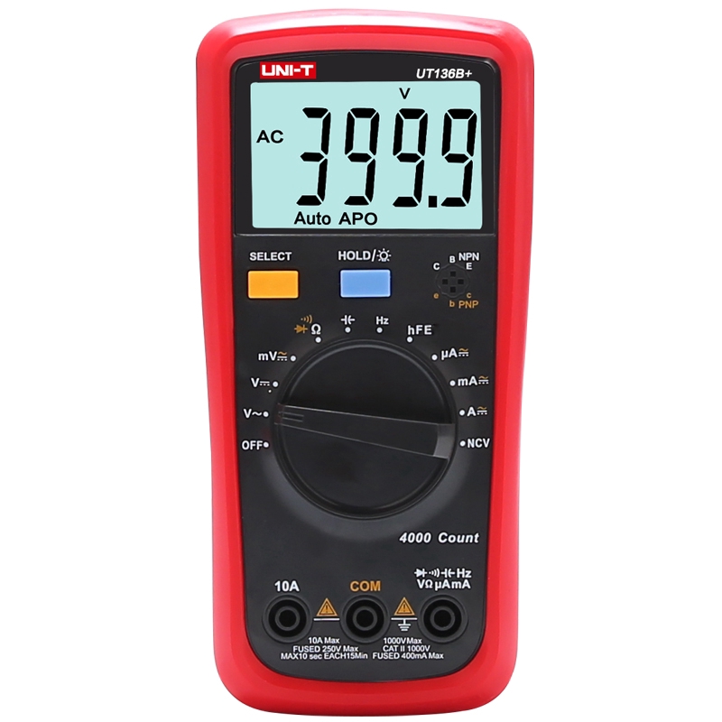 Đồng hồ vạn năng kỹ thuật số tự động UNI-T UT136B + / UT136C +; Kiểm tra điện trở / điện dung / tần số / hFE / NCV