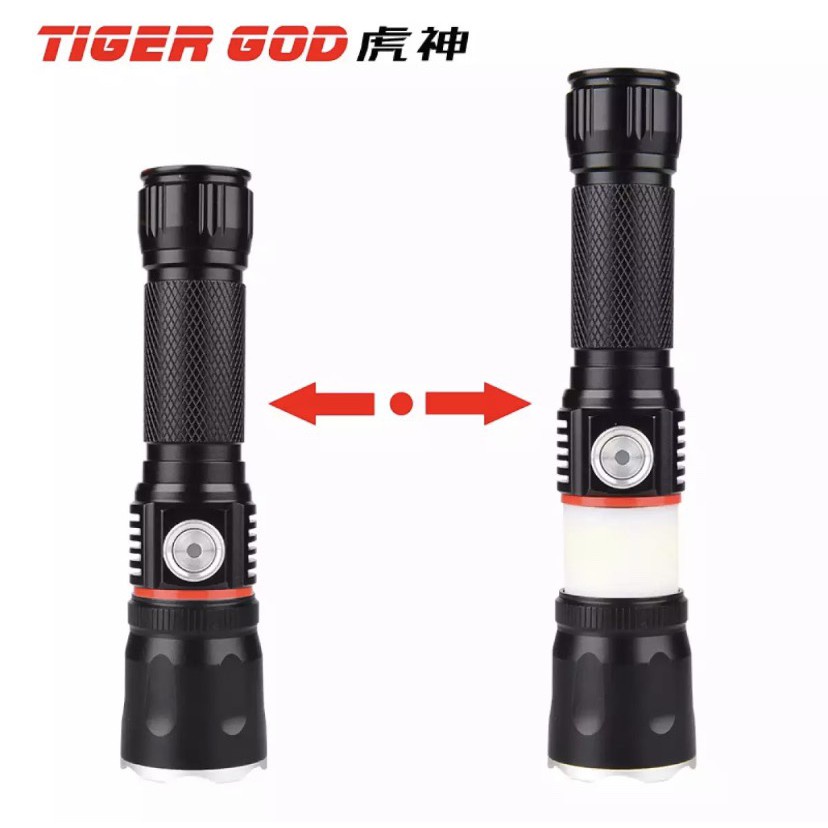 Đèn Pin Cầm Tay Siêu Sáng Đa Năng Bóng Led T6-S186 Kim Màng LED Trên Thân Chống Nước Tốt + Kèm Pin Và Sạc.