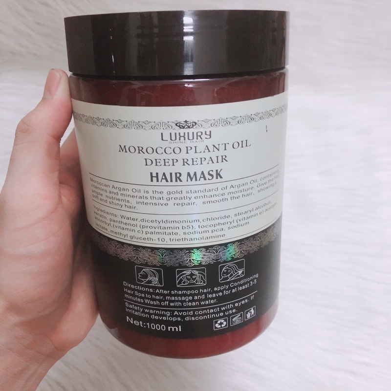 Kem hấp ủ tóc Luxury Morocco Deep Repair Hair Mask 1000ml , kem hấp siêu dưỡng tóc