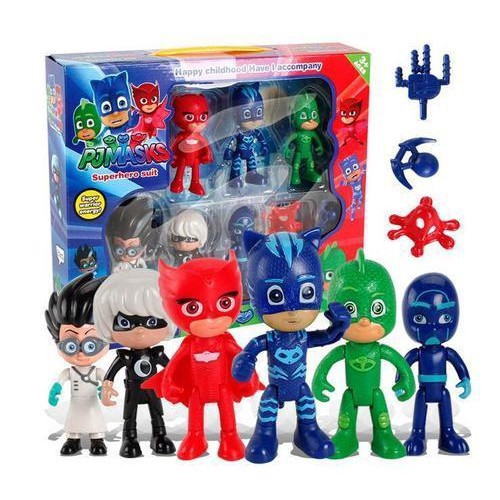 Bộ 6 mô hình đồ chơi nhân vật trong phim hoạt hình &quot;Pj Masks&quot;