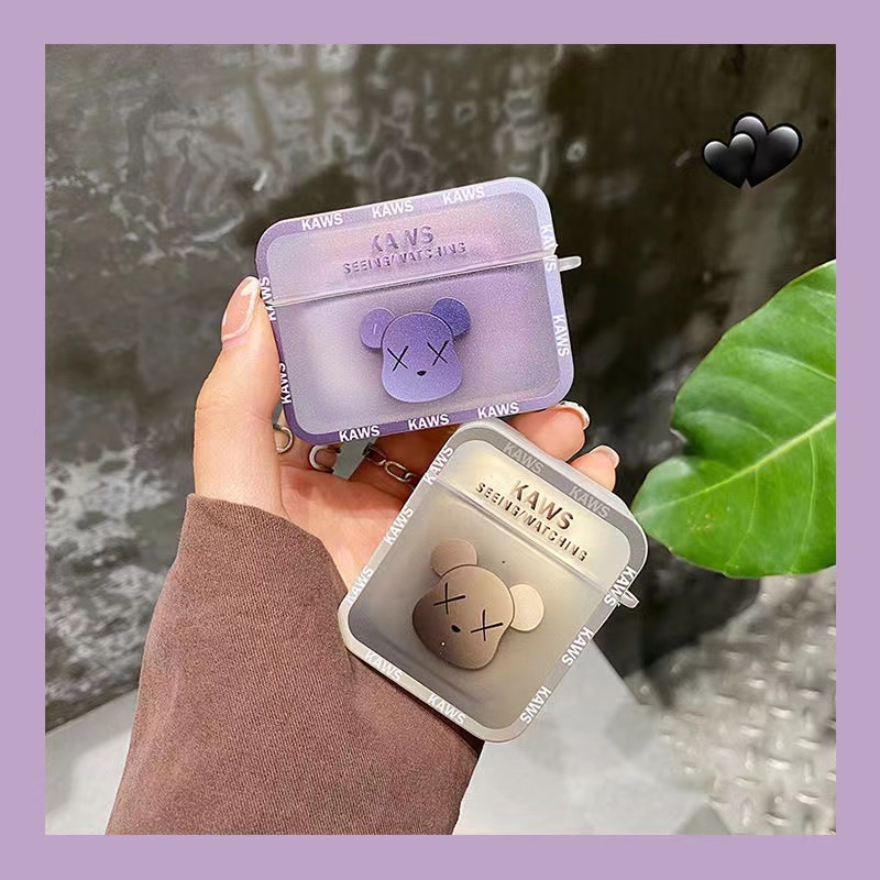 Vỏ Bảo Vệ Hộp Sạc Tai Nghe Airpods 1 / 2 / 3 / Pro / Pro2 Bằng TPU Họa Tiết Chú Gấu Dễ Thương