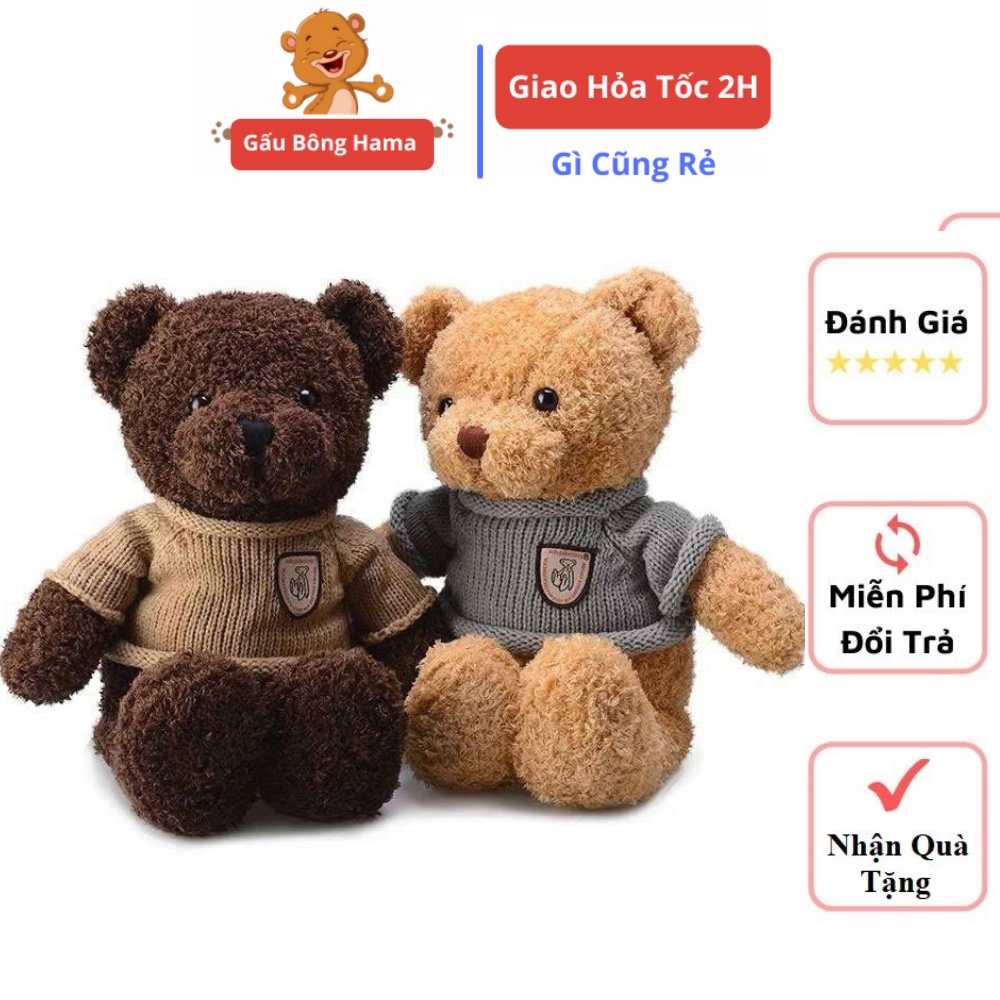 Gấu Bông Teddy Head Tales Nhồi Gòn Cao Cấp Cỡ nhỏ 30 cm  - 40 cm