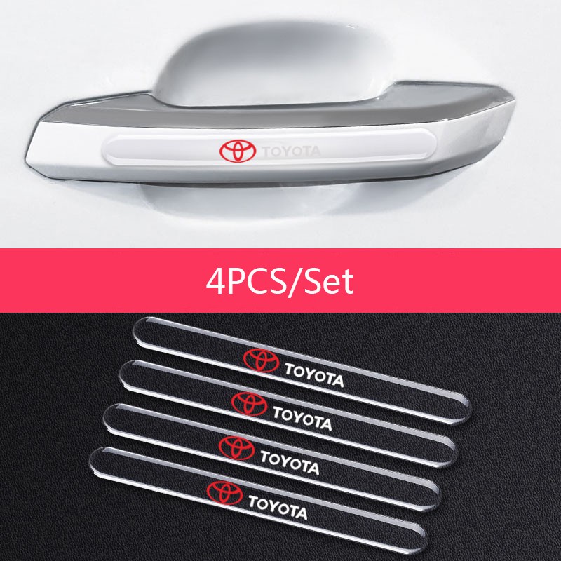 TOYOTA Set 4 / 8 Miếng Dán Trong Suốt Bảo Vệ Tay Nắm Cửa Xe Hơi Vios Rush Corolla Wish Avanza