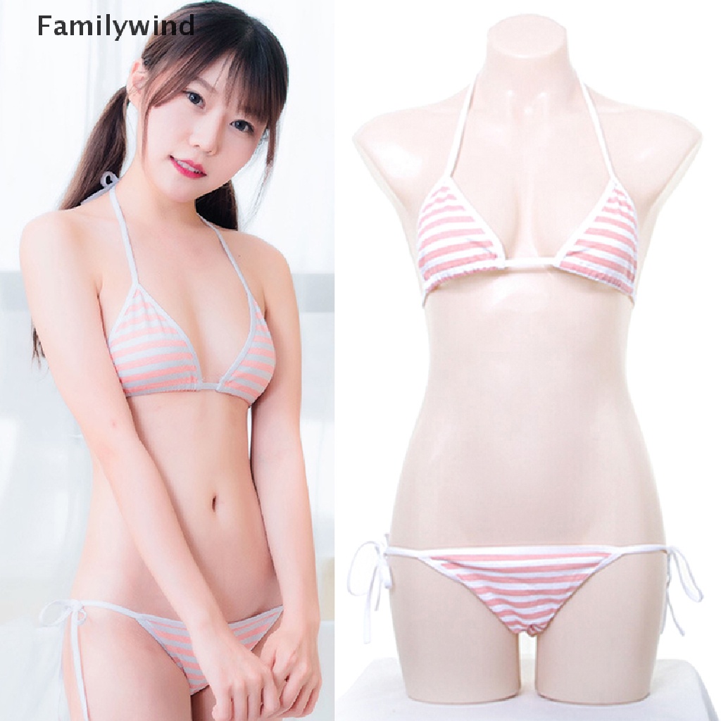 Bộ Đồ Bơi Họa Tiết Kẻ Sọc Ngọt Ngào Phong Cách Lolita Nhật Bản