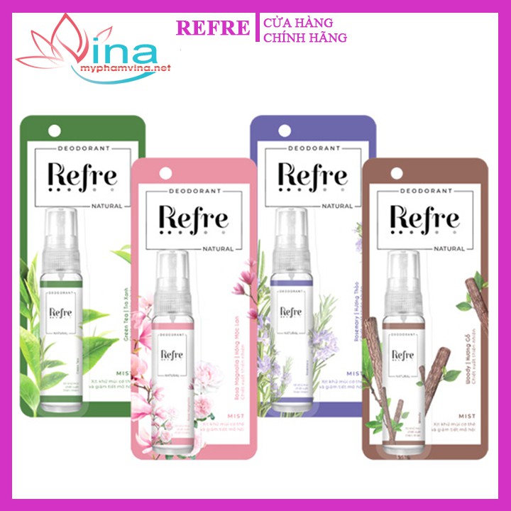 Xịt khử mùi Refre Natural Woody Hương gỗ 30ml