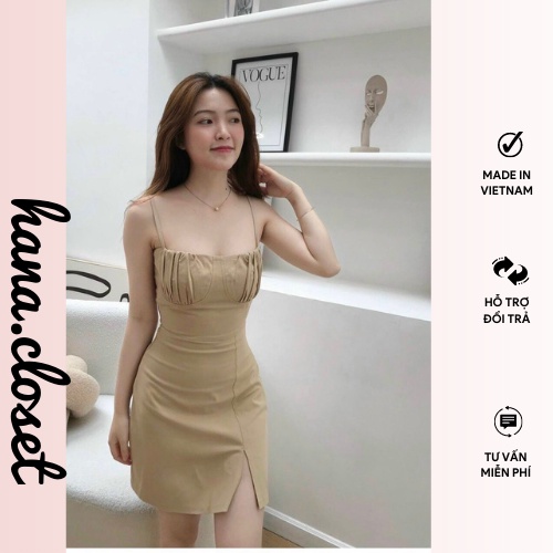 Đầm 2S cúp ngực váy nữ đi tiệc ôm body xẻ đùi  phong cách thời trang trẻ trung 3 màu basic dễ phối đồ