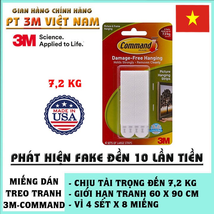 Bộ 8 miếng dán 3M treo tranh loại 5.4kg &amp; 7.2kg